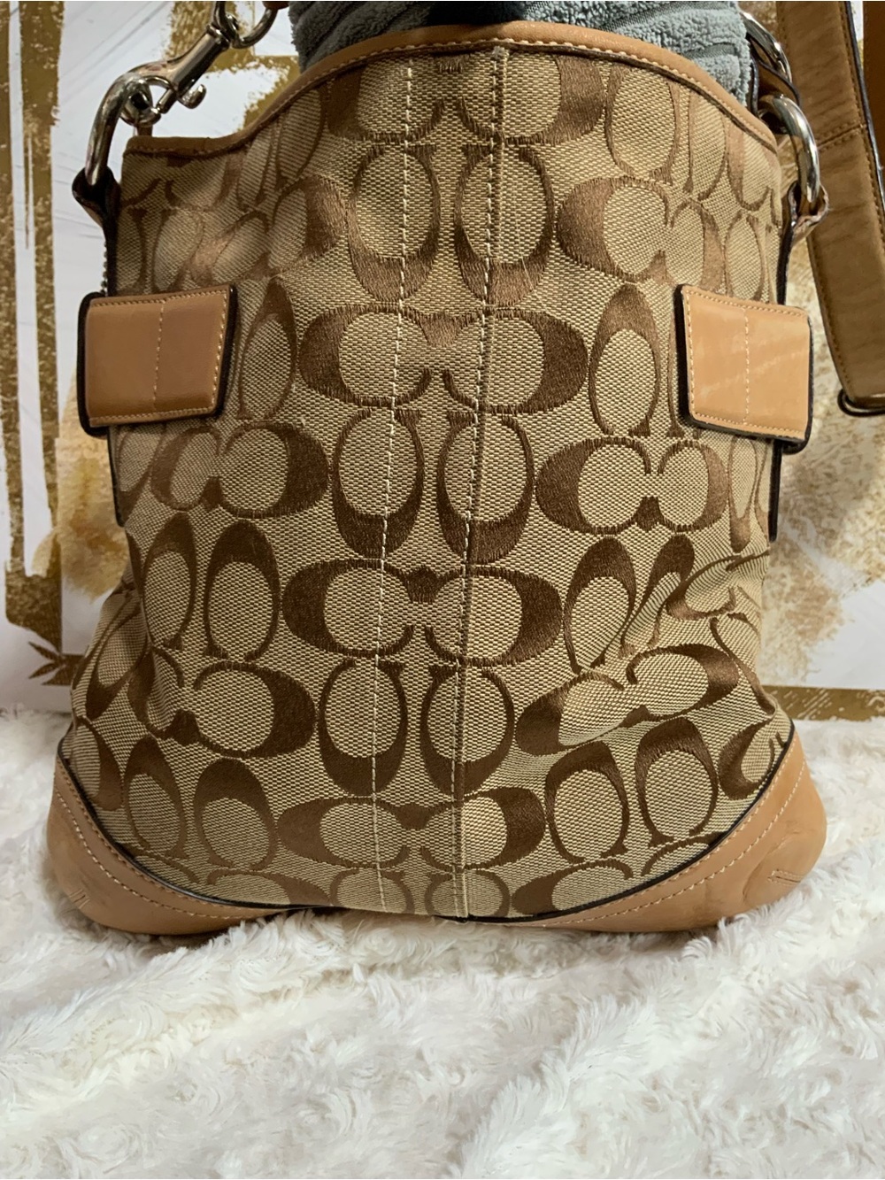 2009 Coach Soho Monogram Canvas Shoulder Bag in Brown and Tan - Picture 4 of 13